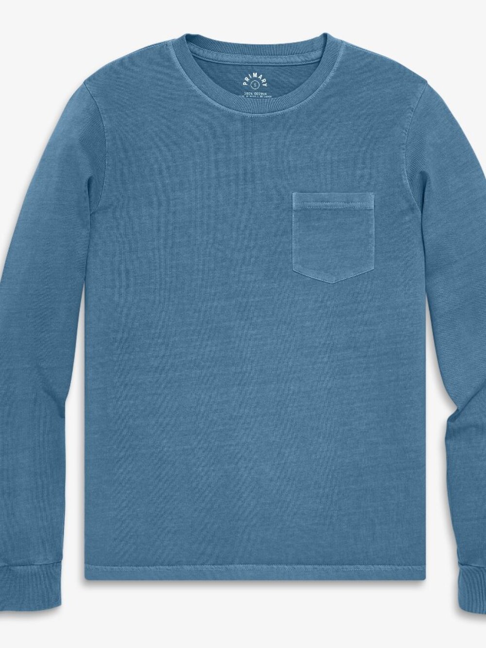 Primary Adult long sleeve garment dyed pocket tee (unisex fit) Size xl_adultgarm